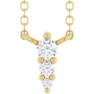 14K Yellow .05 CTW Lab-Grown Diamond Graduated 18" Necklace