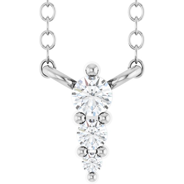 Sterling Silver .05 CTW Lab-Grown Diamond Graduated 18" Necklace