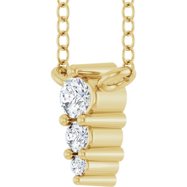 14K Yellow .05 CTW Lab-Grown Diamond Graduated 18" Necklace