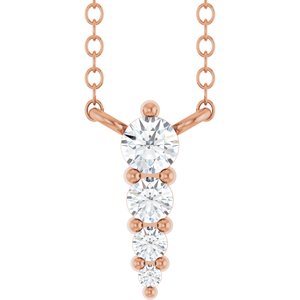 14K Rose 1/8 CTW Lab-Grown Diamond Graduated 18" Necklace