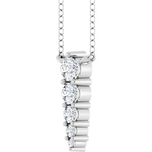 Sterling Silver 1/5 CTW Lab-Grown Diamond Graduated 18" Necklace