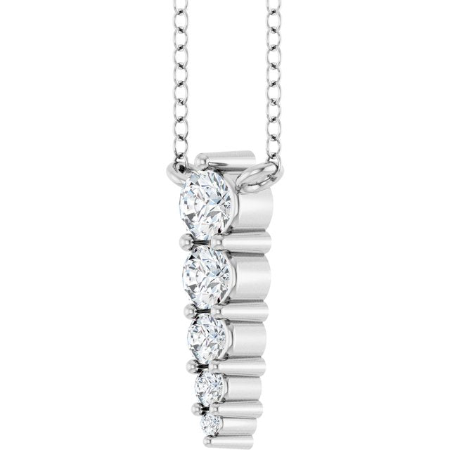 Sterling Silver 1/5 CTW Lab-Grown Diamond Graduated 18" Necklace