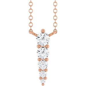 14K Rose 1/5 CTW Lab-Grown Diamond Graduated 18" Necklace