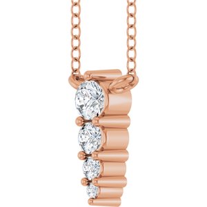 14K Rose 1/8 CTW Lab-Grown Diamond Graduated 18" Necklace
