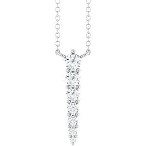 14K White 1/6 CTW Lab-Grown Diamond Graduated 18" Necklace