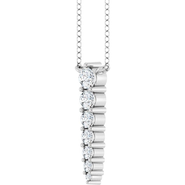 14K White 1/6 CTW Lab-Grown Diamond Graduated 18" Necklace