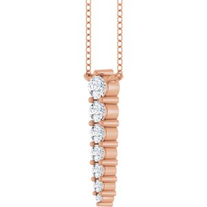 14K Rose 1/6 CTW Lab-Grown Diamond Graduated 18" Necklace