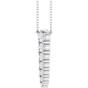 14K White 1/6 CTW Lab-Grown Diamond Graduated 18" Necklace