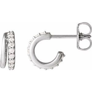 Platinum 1/6 CTW Lab-Grown Diamond Hoop Earrings