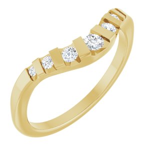 14K Yellow Round 1/6 CTW Lab-Grown Diamond Channel-Set Contour Band