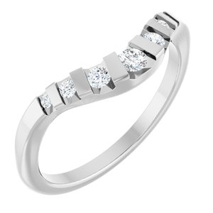 Platinum Round 1/6 CTW Lab-Grown Diamond Channel-Set Contour Band