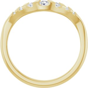 14K Yellow Round 1/6 CTW Lab-Grown Diamond Channel-Set Contour Band