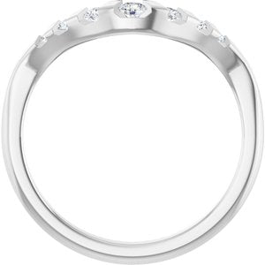 Platinum Round 1/6 CTW Lab-Grown Diamond Channel-Set Contour Band