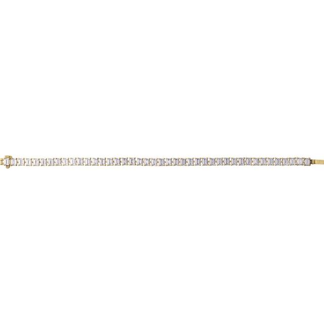 14K Yellow 10 1/2 CTW Lab-Grown Diamond Line 7" Bracelet