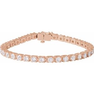 14K Rose 7 CTW Lab-Grown Diamond Link 7 1/4" Bracelet