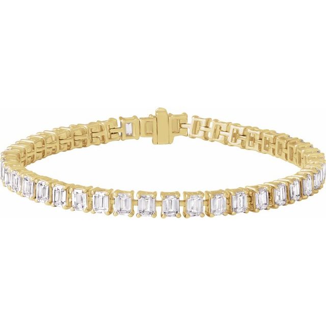 14K Yellow 10 1/2 CTW Lab-Grown Diamond Line 7" Bracelet