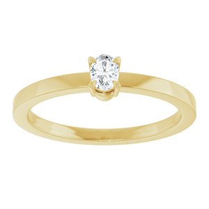 14K Yellow 1/6 CT Lab-Grown Diamond Ring