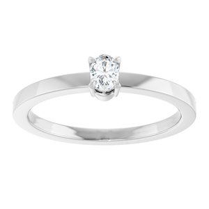 Sterling Silver 1/6 CT Lab-Grown Diamond Ring