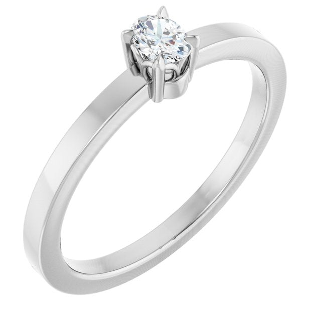 Platinum 1/6 CT Lab-Grown Diamond Ring