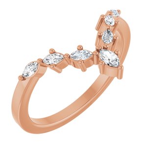 14K Rose 1/5 CTW Lab-Grown Diamond Contour Band