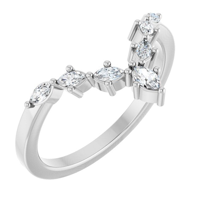 Platinum 1/5 CTW Lab-Grown Diamond Contour Band