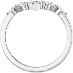 14K White 1/5 CTW Lab-Grown Diamond Contour Band