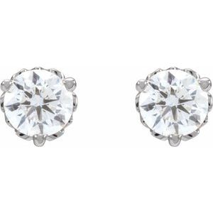 14K White 1/3 CTW Lab-Grown Diamond Vintage-Inspired Earrings