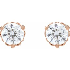 14K Rose 1/3 CTW Lab-Grown Diamond Vintage-Inspired Earrings