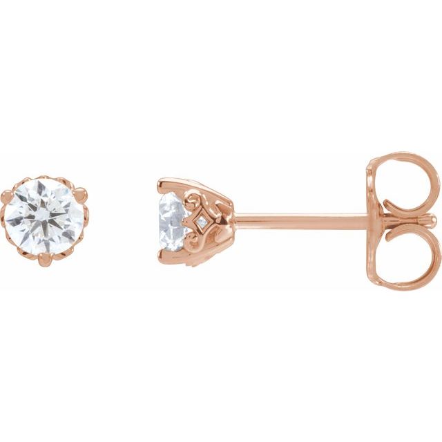 14K Rose 1/3 CTW Lab-Grown Diamond Vintage-Inspired Earrings