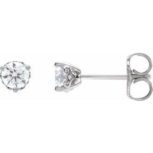 14K White 1/3 CTW Lab-Grown Diamond Vintage-Inspired Earrings