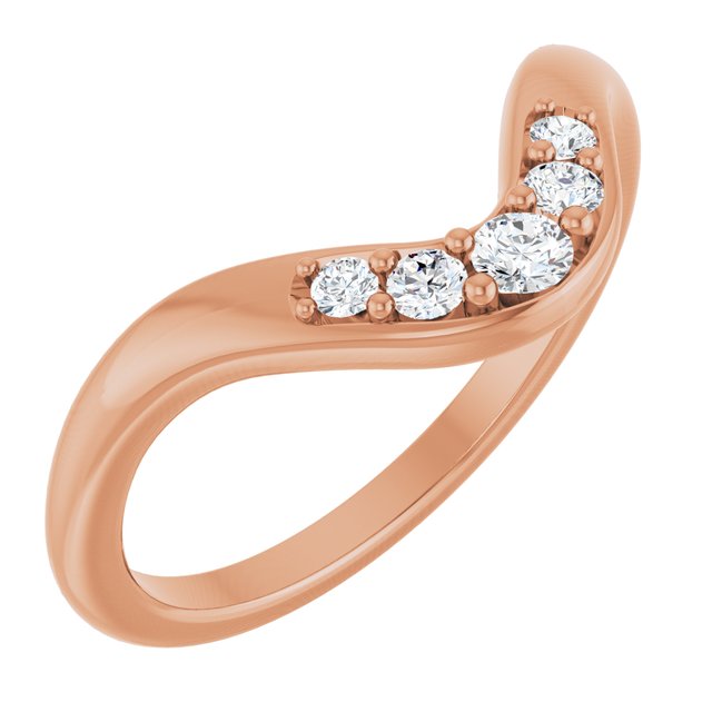 14K Rose 1/6 CTW Lab-Grown Diamond Contour Band