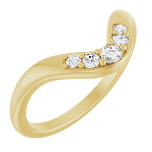 14K Yellow 1/6 CTW Lab-Grown Diamond Contour Band