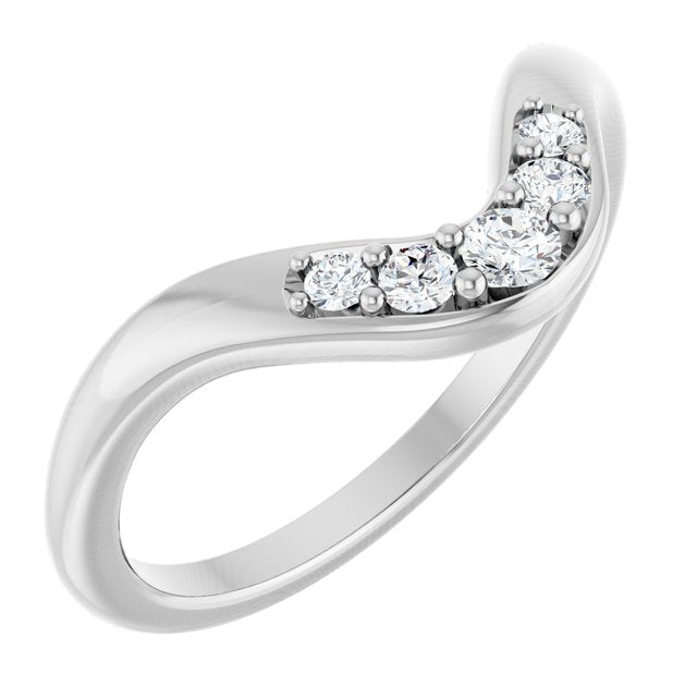 Platinum 1/6 CTW Lab-Grown Diamond Contour Band