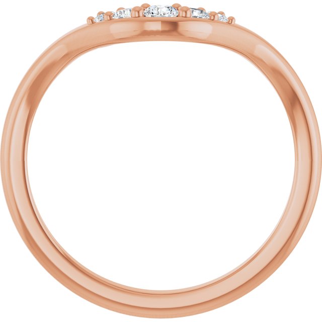 14K Rose 1/6 CTW Lab-Grown Diamond Contour Band