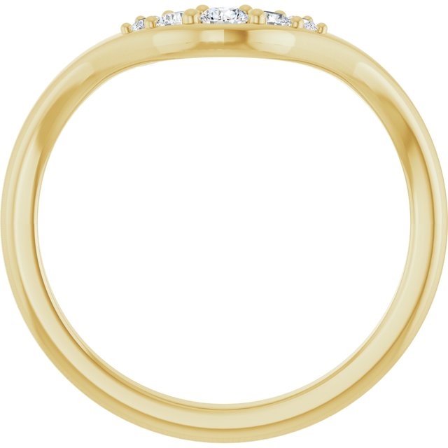 14K Yellow 1/6 CTW Lab-Grown Diamond Contour Band