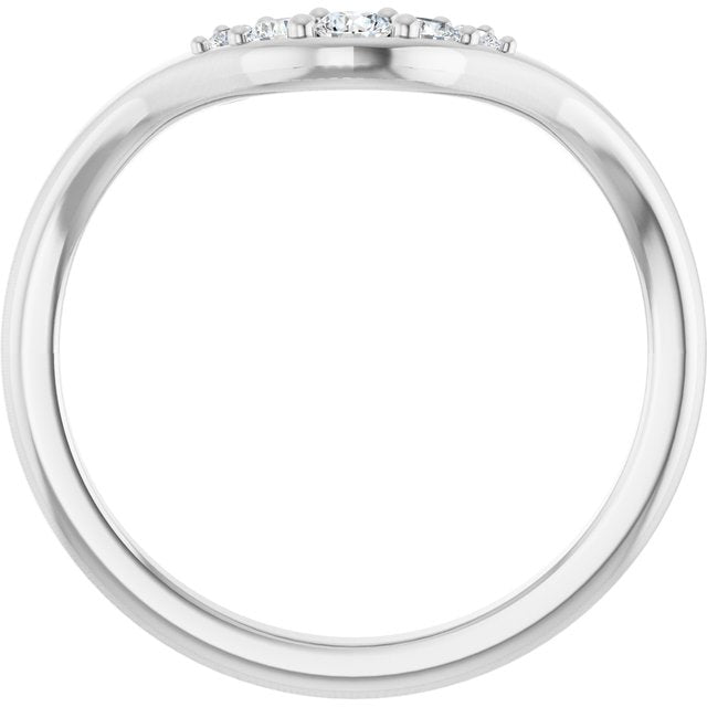 Platinum 1/6 CTW Lab-Grown Diamond Contour Band