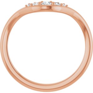 14K Rose 1/6 CTW Lab-Grown Diamond Contour Band