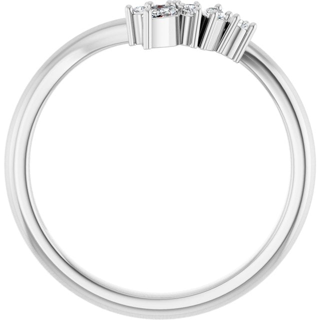 Platinum 1/8 CTW Lab-Grown Diamond Contour Band