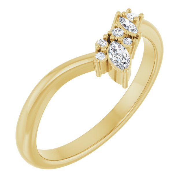 14K Yellow 1/8 CTW Lab-Grown Diamond Contour Band