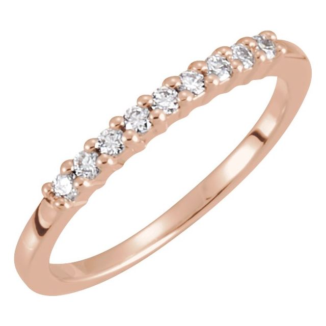 14K Rose 1/3 CTW Lab-Grown Diamond Anniversary Band
