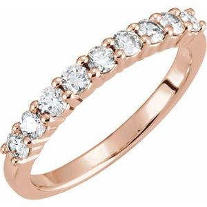 14K Rose 1/2 CTW Lab-Grown Diamond Anniversary Band