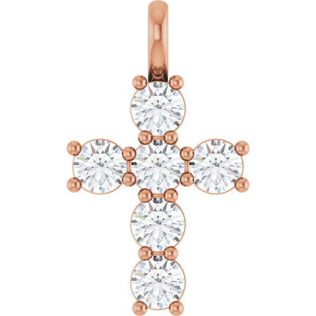 14K Rose 9/10 CTW Lab-Grown Diamond Pendant