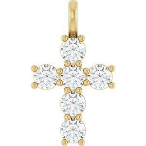 14K Yellow 9/10 CTW Lab-Grown Diamond Pendant