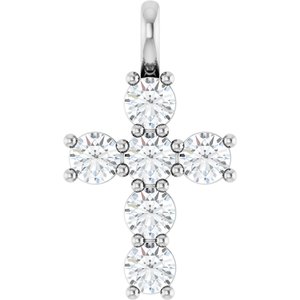 10K White 9/10 CTW Lab-Grown Diamond Pendant
