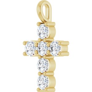 14K Yellow 9/10 CTW Lab-Grown Diamond Pendant
