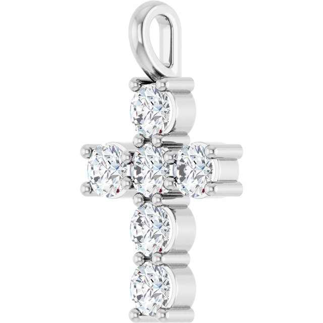 Sterling Silver 9/10 CTW Lab-Grown Diamond Pendant