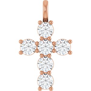 10K Rose 1 1/2 CTW Lab-Grown Diamond Pendant