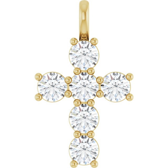 10K Yellow 1 1/2 CTW Lab-Grown Diamond Pendant