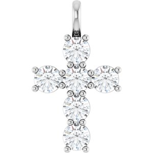10K White 1 1/2 CTW Lab-Grown Diamond Pendant