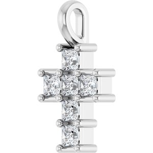 10K White 1/4 CTW Lab-Grown Diamond Pendant